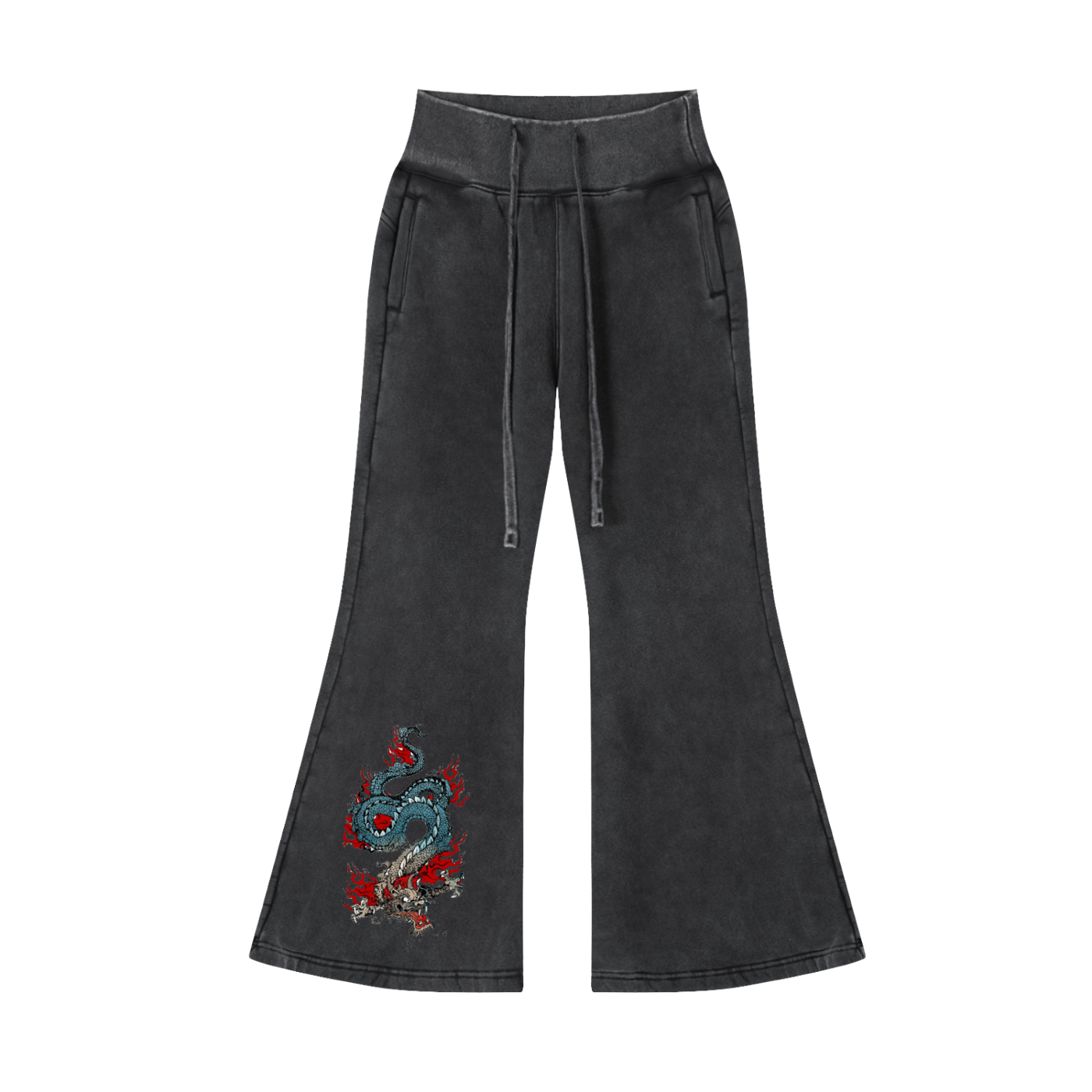 Vintage Washed Flared Fleece Pants