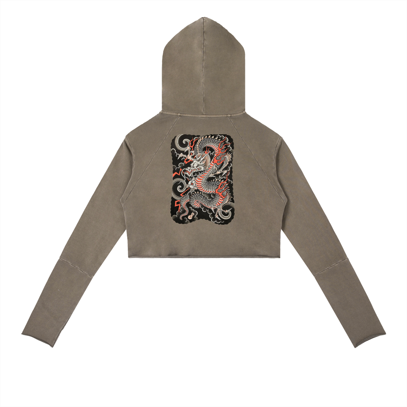 Vintage Washed Raw Edge Hoodie