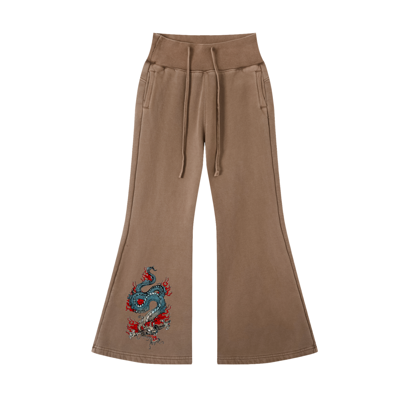 Vintage Washed Flared Fleece Pants