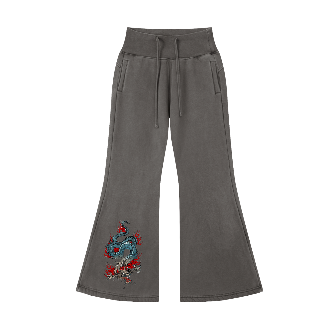 Vintage Washed Flared Fleece Pants